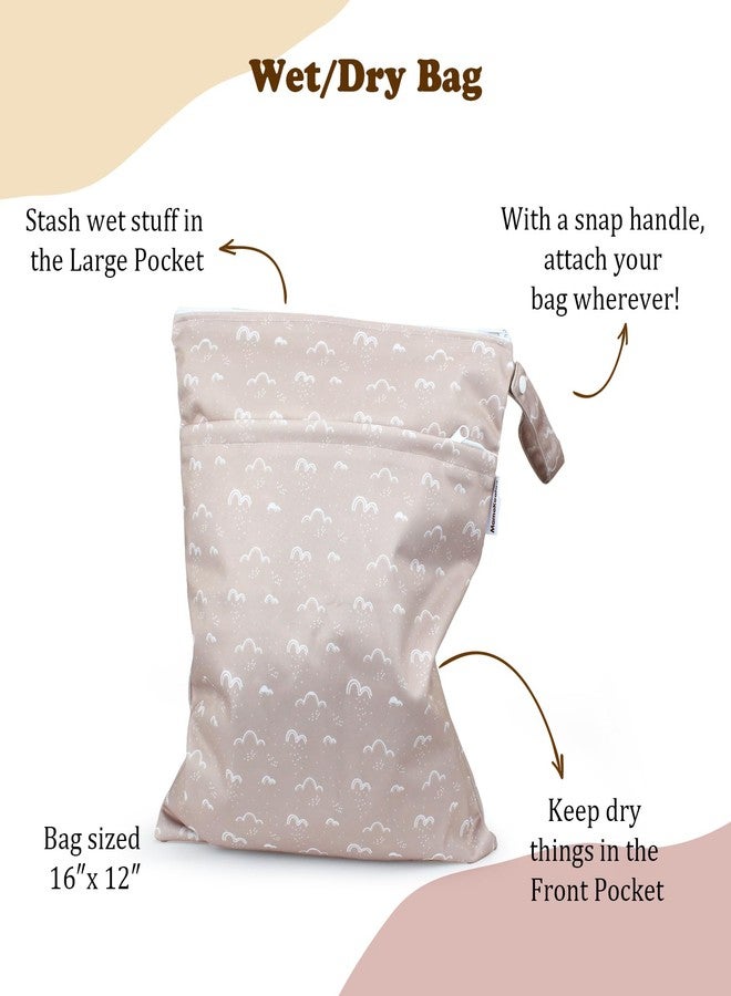 Mama Koala Waterproof Wet Dry Bags for Baby Items, Cloth Diapers, Swimsuits, Travel, Gym Clothes, Beach, Pump Parts, Toiletries, Two Zippered Pockets, 2 Pack (W016) - Image 2